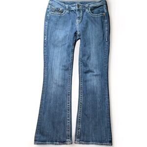 Vigoss The Dublin’ Slim Boot Denim Jeans Thick Stitch Sz 11/12 Y2K Bling Bootcut